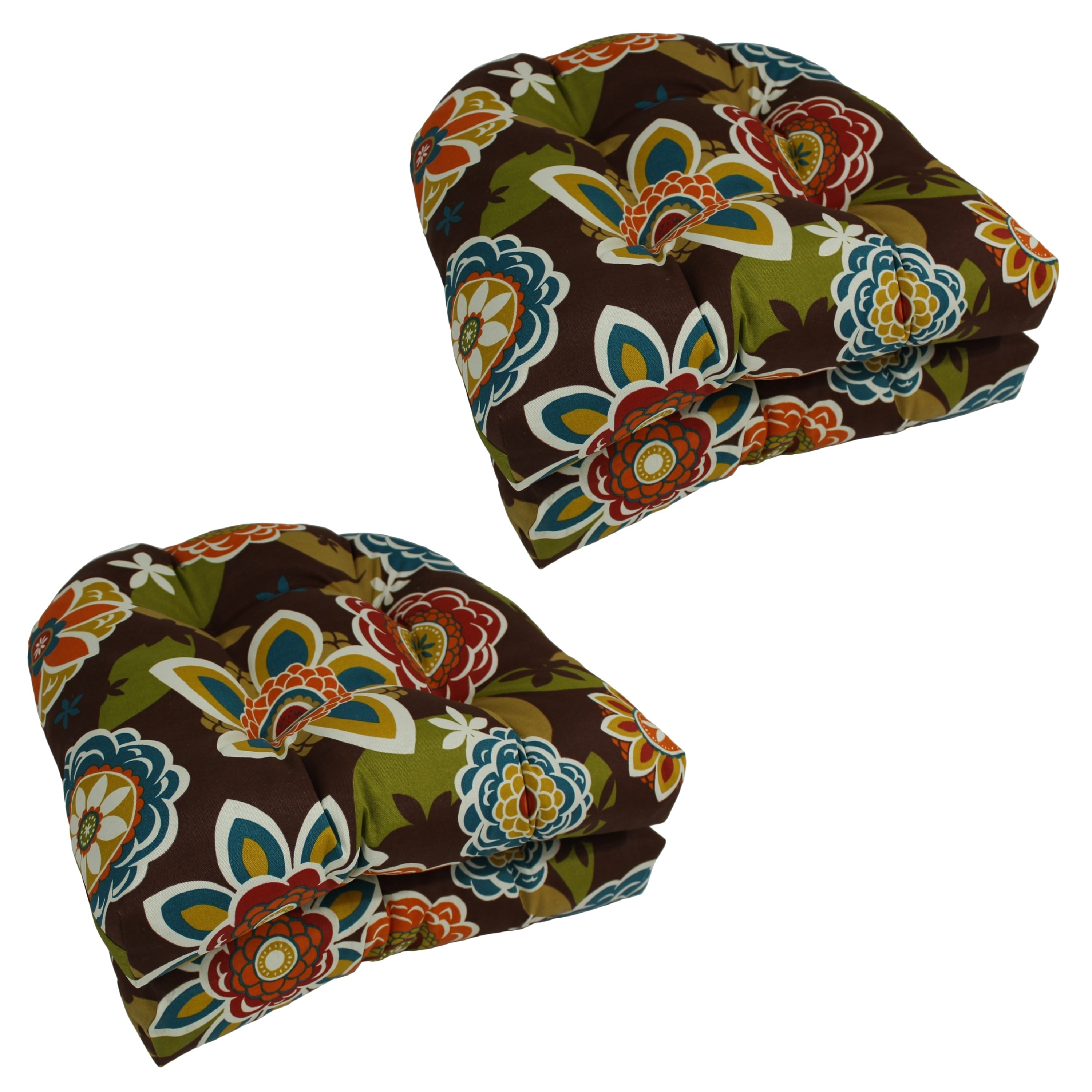19-inch Rounded Back Indoor/Outdoor Chair Cushions (Set of 4) - 19 x 19