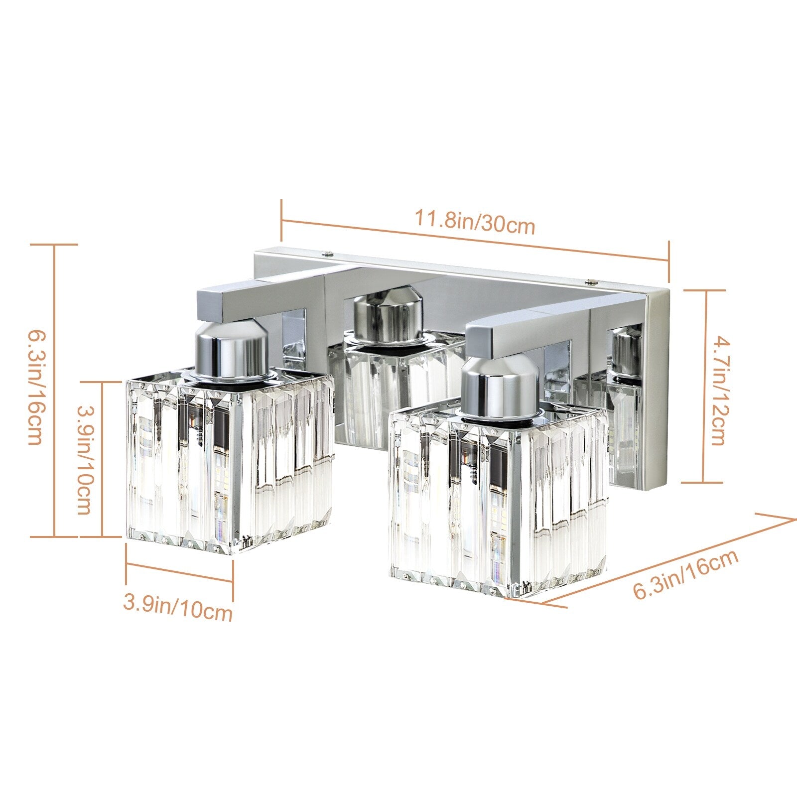 2/3/4/5 Light Bathroom Vanity Light Wall Sconce with Crystal Shade
