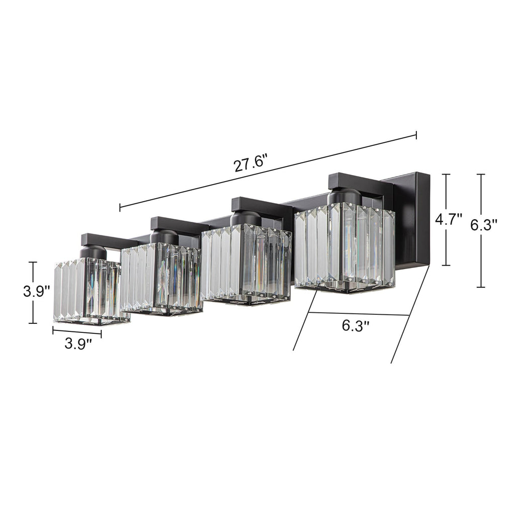 2/3/4/5 Light Bathroom Vanity Light Wall Sconce with Crystal Shade