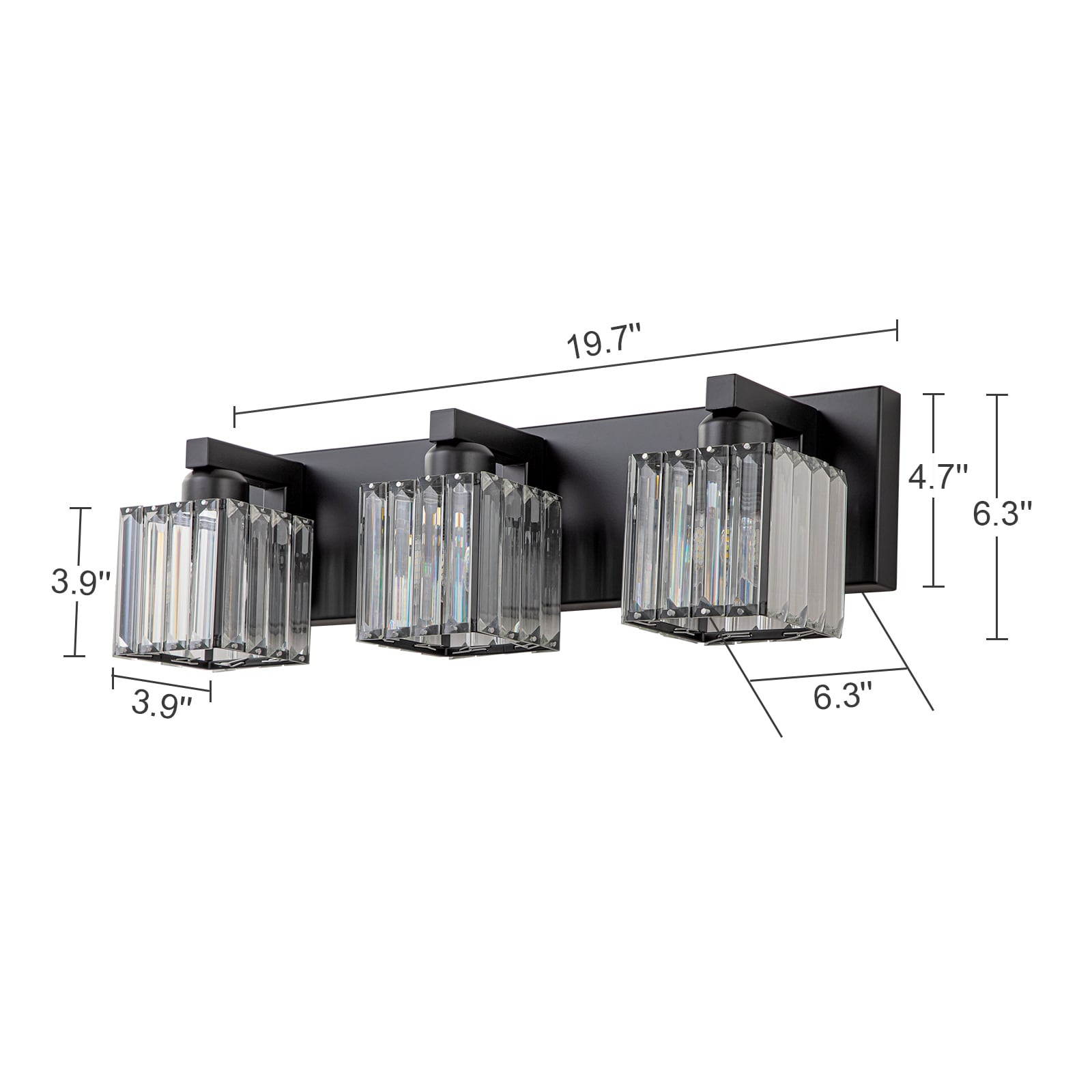 2/3/4/5 Light Bathroom Vanity Light Wall Sconce with Crystal Shade