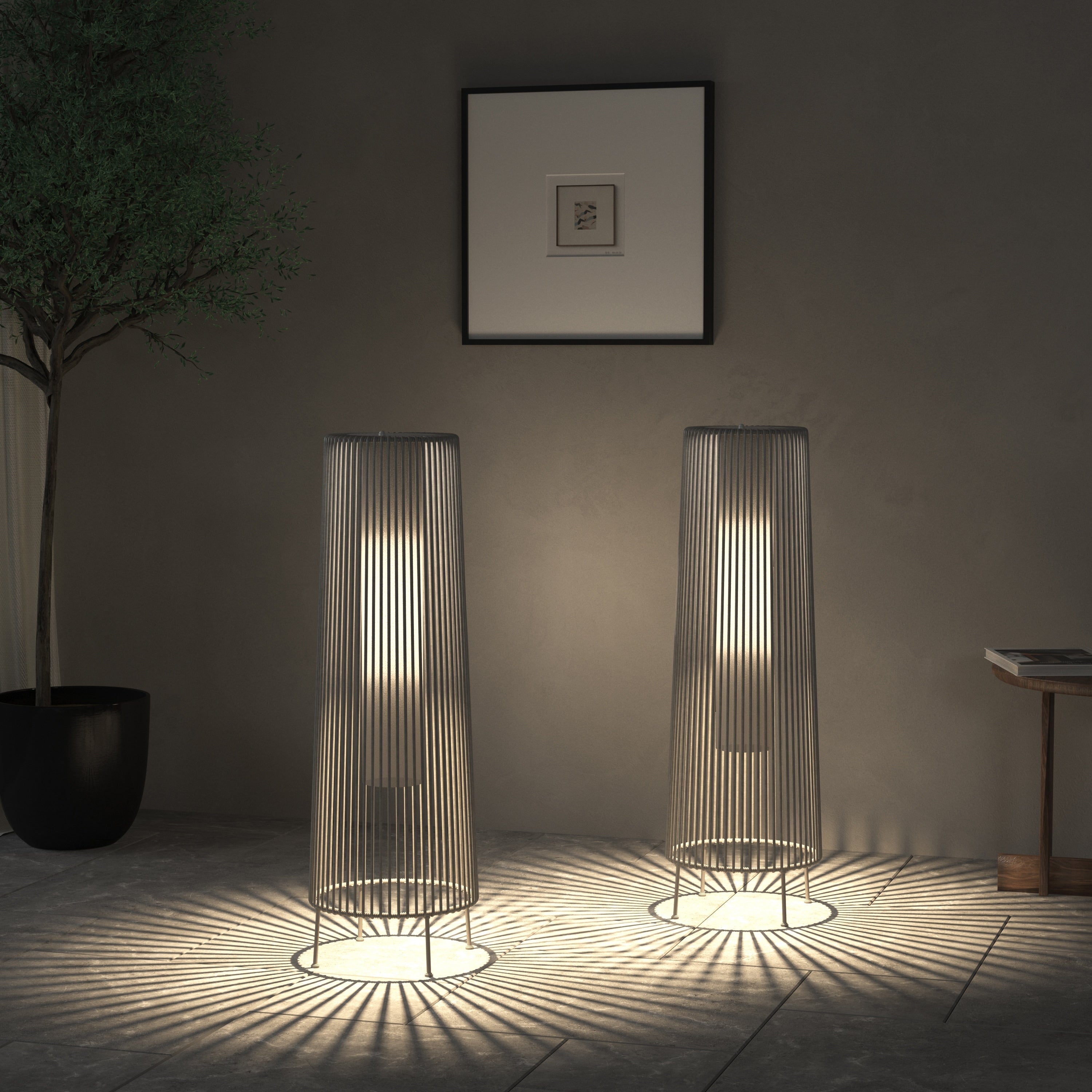 2 Pack Outdoor Solar Light Floor Lamps