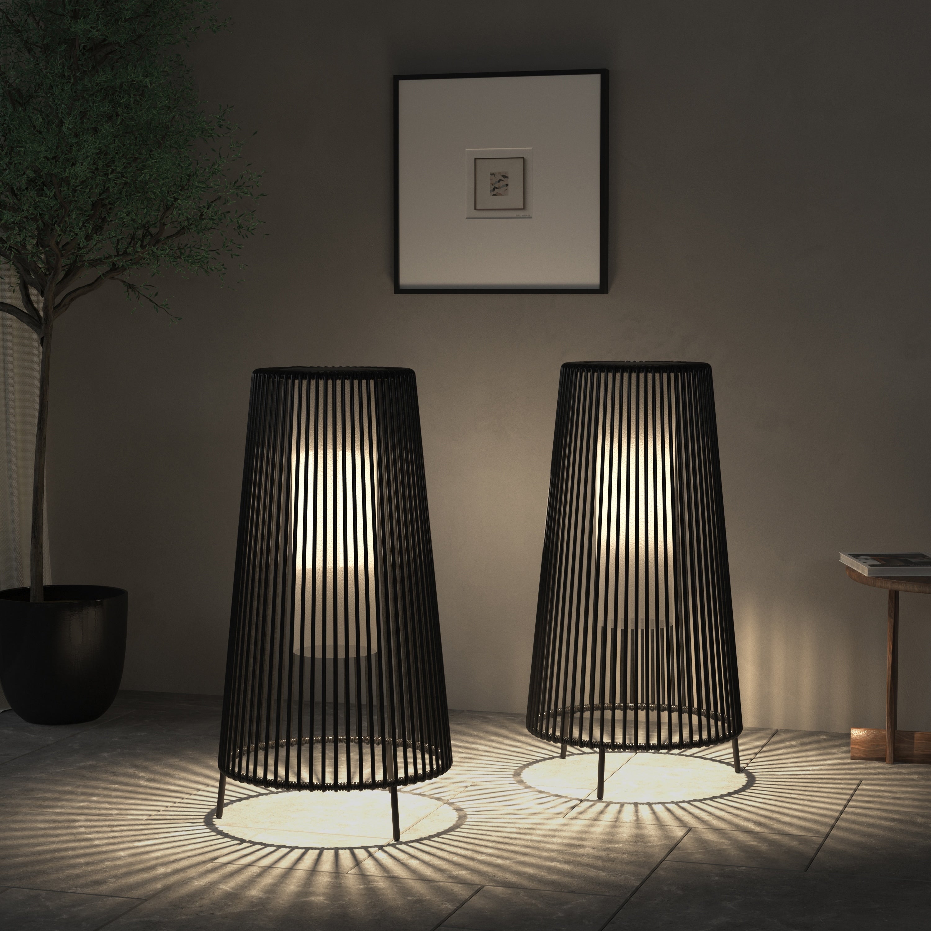 2 Pack Outdoor Solar Light Floor Lamps