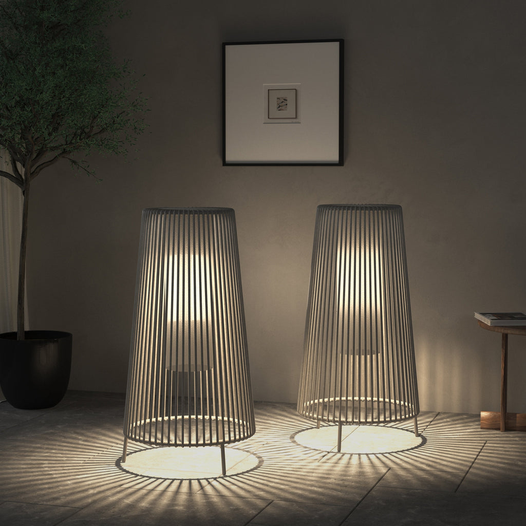 2 Pack Outdoor Solar Light Floor Lamps