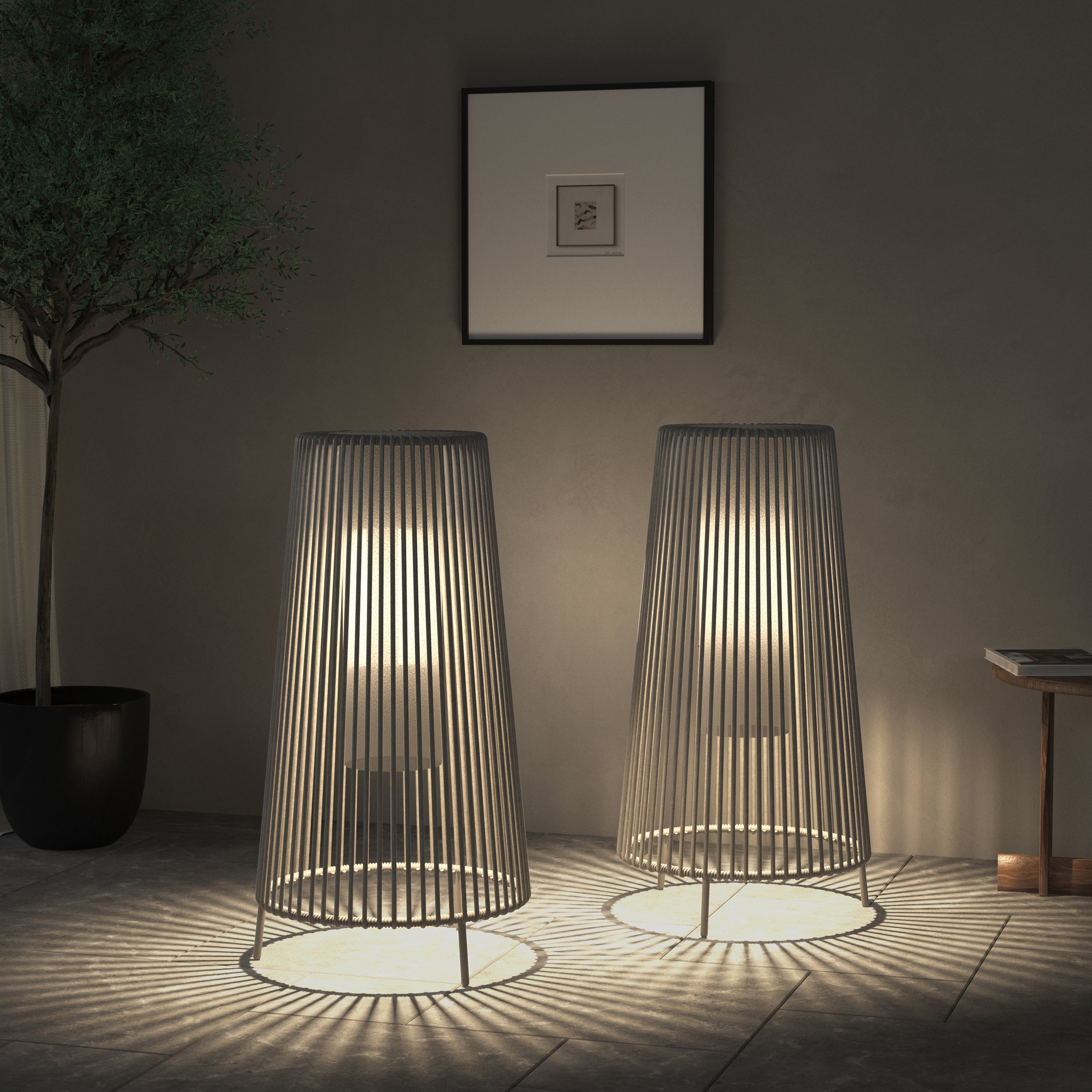 2 Pack Outdoor Solar Light Floor Lamps