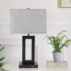 22 Gray USB Table Lamp Set With Touch Control