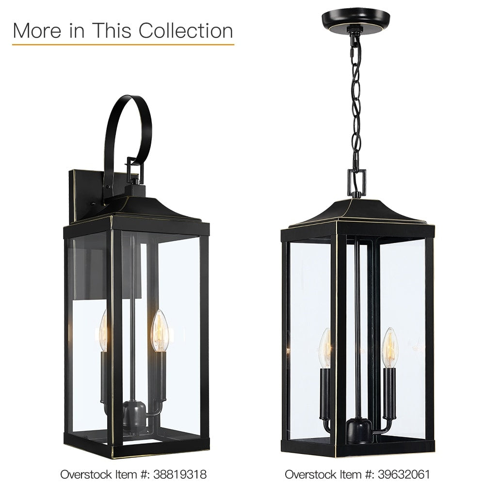 25.7H 2-Light Large Outdoor Bronze Exterior Wall Lantern Sconce Light