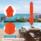 8*10ft Rectangular Patio Market Umbrella with Crank & Tilt，UV-Resistant