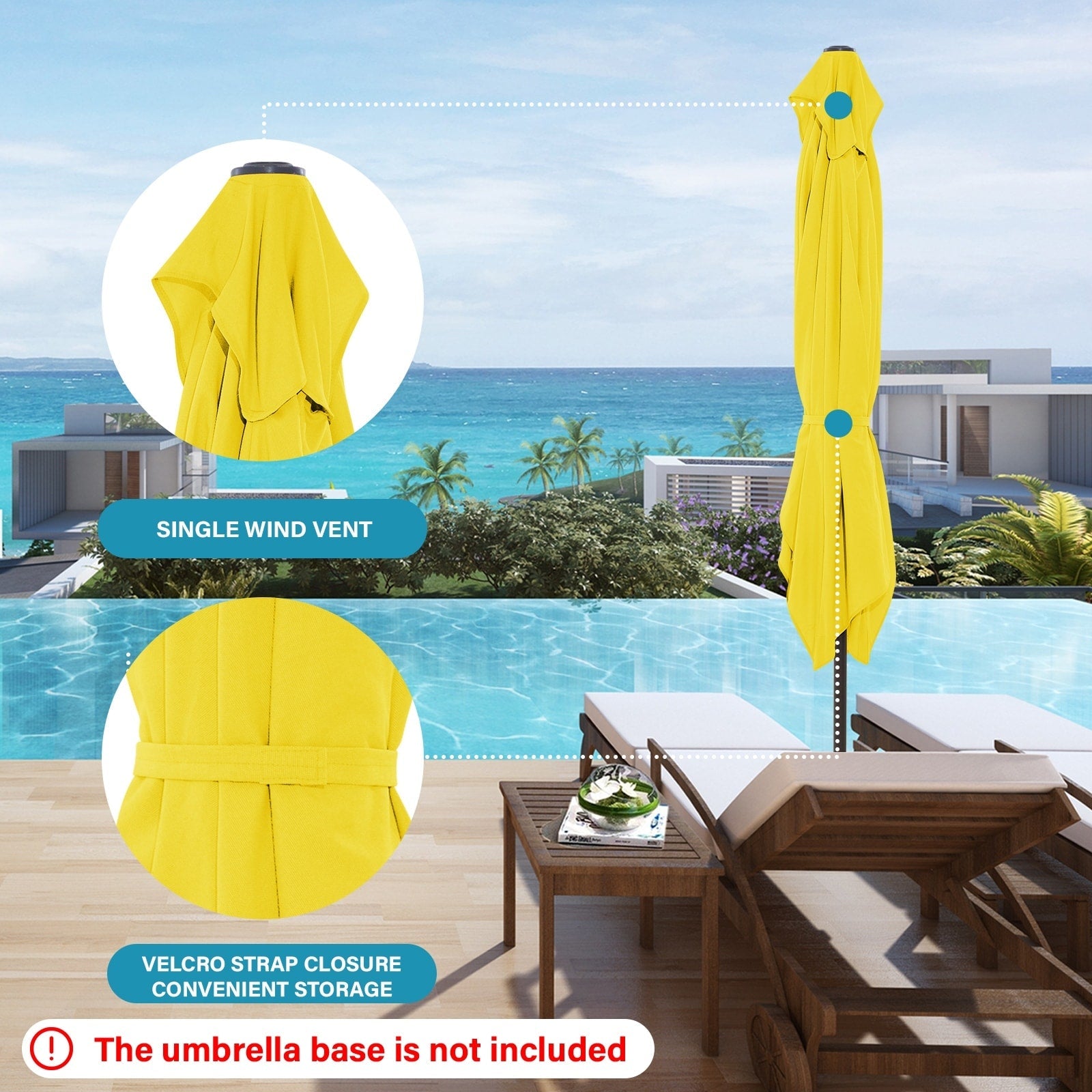 8*10ft Rectangular Patio Market Umbrella with Crank & Tilt，UV-Resistant