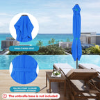 8*10ft Rectangular Patio Market Umbrella with Crank & Tilt，UV-Resistant