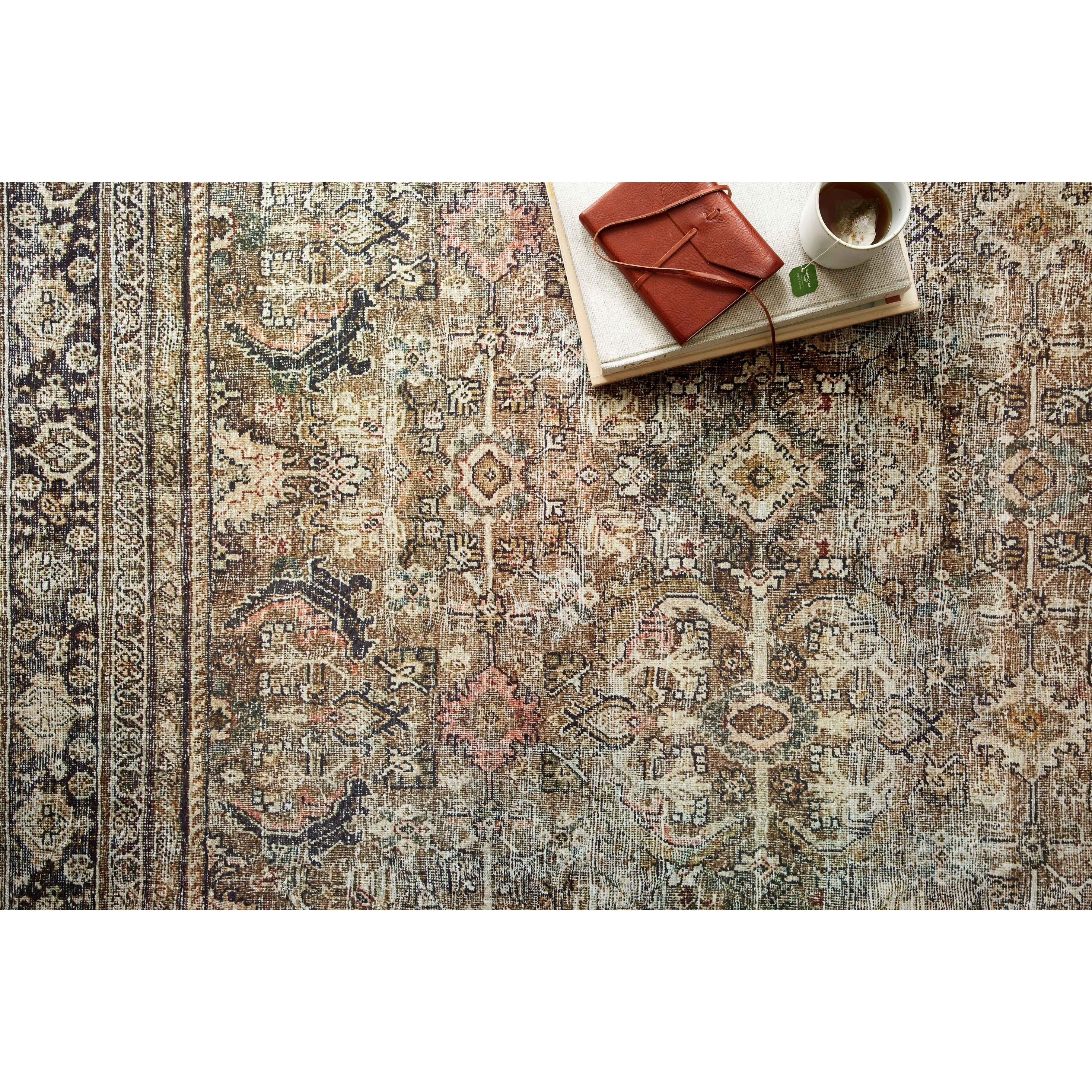 Alexander Home Isabelle Olive Tone Oriental Pattern Printed Area Rug